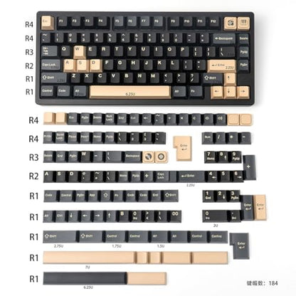 Sumgsn 173 Keys Doubleshot Keycaps Cherry Profile Apes Keycaps Set 7u Spacebar Fit for 61/64/87/104/108 Cherry Mx Switches ISO ANSI Layout Mechanical Keyboards Alice Keyboards - color: Apes Keycaps