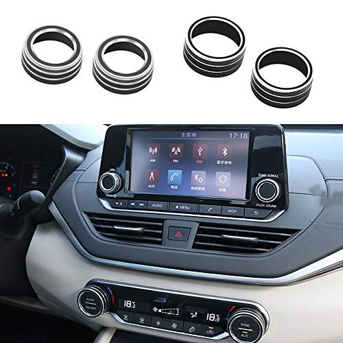 XITER Center Console Knobs AC Air Conditioning Button Audio Function Rear Mirror Knob Switch Cover Trim Compatible with Nissan Altima 2019 2020 2021-2025/Rogue 2021 2022 2023 2024 2025 2026(Black) - color: BLACK