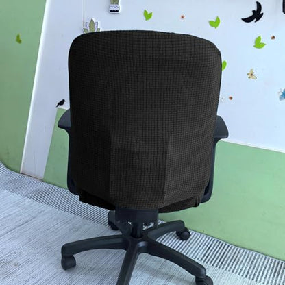 HAPPYDOG 4 Pcs Office Chair Covers Set Stretchable Protective Rotating Computer Chair Seat Covers with Armrest Covers (Black) - color: Black