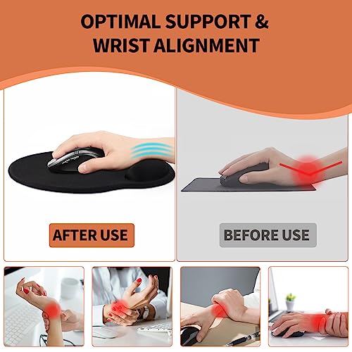 eulps Mouse Pad with Wrist Rest, Comfortable Computer Mousepad with Gel Wrist Support Smooth Surface and Non-Slip PU Base for Pain Relief, Laptop, Office & Home (Oceanic Sunset) - color: Oceanic Sunset