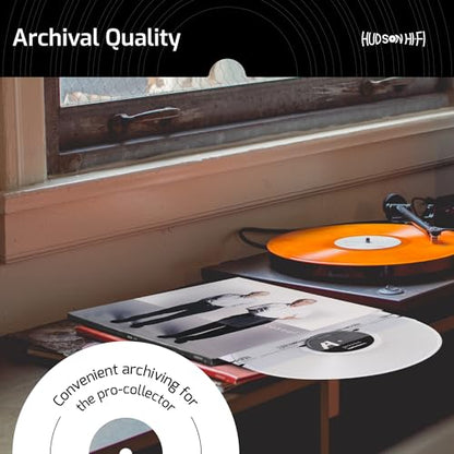 Hudson Hi-Fi Anti-Static Vinyl Record Sleeves - Durable Clear Disc Sleeves- Protect Your LP Albums from Scratches, Dust & Dirt - Acid-Free Rice Paper Disc Covers, 250x Inner Sleeves - size: 250 Inner Sleeves