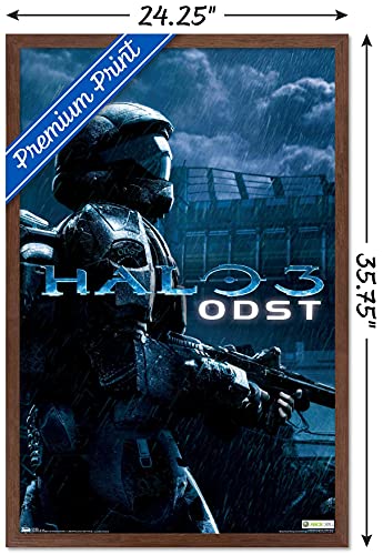 Trends International Halo: ODST - Key Art Wall Poster, 22.375" x 34", Mahogany Framed Version - color: Mahogany Framed Version, size: 34"L x 22.4"W
