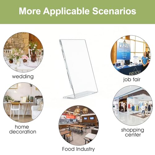 Acrylic Sign Stand Holder - 8.5x11 Inches Plastic Acrylic Literature Holders, 12 Pack Sign Holders Suit for Flyer, Magazine, Pamphlet, Booklet Display - style: 12pack