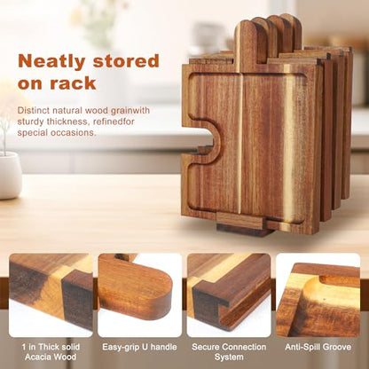 Large Charcuterie Board with Cheese Knife Set,30 x 12 Inch Acacia Wood Large Serving Tray (18 Inches)