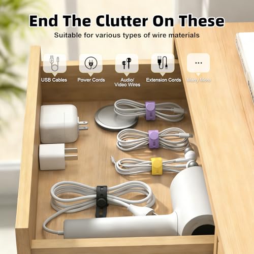 28Pcs Silicone Cable Ties Reusable, Multipurpose Cable Management Organizer, Adjustable Fastening Cable Straps with Locking Buckles, High Elasticity Cord Organizer, Travel Essentials (5.2in, Black) - color: Black-5.2in-28pcs