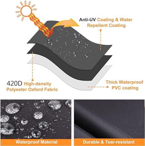 Sqodok Mobility Scooter Storage Cover, 420D Scooter Cover with Windproof Buckles Waterproof Scooter Weather Cover Protect from Dust Dirt Snow Rain Sun Rays, 48" x 22" x 38" - color: Black, size: L--48 x 22 x 38 inch