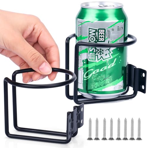2 pcs Stainless Steel Boat Cup Holder, Universal Drink Holders, Suitable for Boat, Truck, RV, Tractor, Outdoor Wooden Swing (Black) - color: Black-2