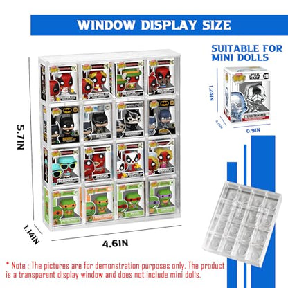 2 Pack Acrylic Display Case for Funko Bitty Pop, 4-Tiered Clear Wall Mounted or Desktop Dustproof Mini Collectible Toys Figures Display Shelf Case - color: 2pcs