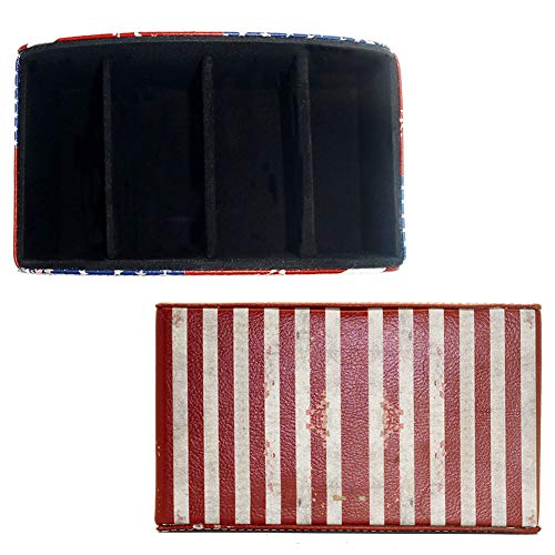 Remote Control Holder Organizer - Leather Table Desk Storage with 4 Spacious Compartments - color: Flag
