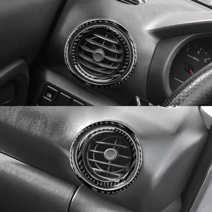 AIRSPEED for Subaru Impreza 2005 2006 2007 Air Vent Outlet Ring Cover Carbon Fiber Center Console Interior Trim Accessories, Black - color: Side Air Outlet Ring Black