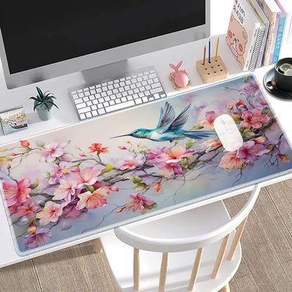 MTG Playmat, Smooth Surface Game Play Pad MTG TCG 24 x 14 inch with Storage Bag, Non-Slip Mouse Pad Card Fighting Game, Flower Bird - color: Flower Bird