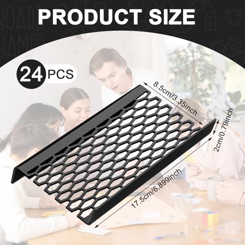Yalikop 24 Pcs Trading Card Risers for Display Case Acrylic Modular Display Risers for Cardshow Vendor Sport Card Board Game (Grid) - style: Grid