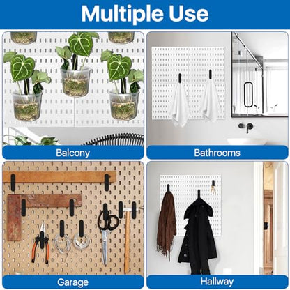 Black Pegboard Clips, 20 Pcs Metal Pegboard Accessories Clips, Pegboard Clips for Hanging Photos, Pegboard Attachment Clips for Kitchen, Bathroom, Living Room, Office - color: Black