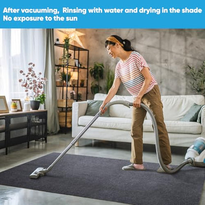 55"x35" Anti-Slip Computer Chair Mat for Hardwood Floors Dark Grey | Large Computer Gaming Chair Mat. for Office Home Gym. for Wood and Tile Floor. Easy Clean. Floor Protection Office Rug.