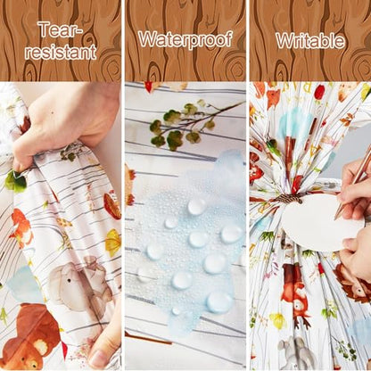 gisgfim 1Pcs Extra Large Woodland Baby Shower Plastic Gift Bags 37x56 Inch Jumbo Forest Animal Present Bag Big Gift Wrapping Tote with Tag and Tie Treat Candy Party Favor Birthday Party Supplies - style: Woodland