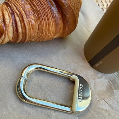 FLIP Bag Hook - Newly Redesigned. Portable Purse Hanger for Table with Magnetic Closure - Now Holds up to 50 lbs (Gold) - color: Gold