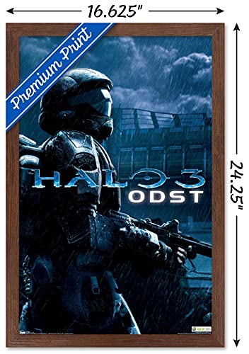 Trends International Halo: ODST - Key Art Wall Poster, 14.725" x 22.375", Mahogany Framed Version - color: Mahogany Framed Version, size: 22.4"L x 14.7"W