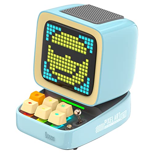 Divoom Ditoo Pro Retro Pixel Art Game Bluetooth Speaker with 16X16 LED App Controlled Front Screen (Blue) - color: Blue