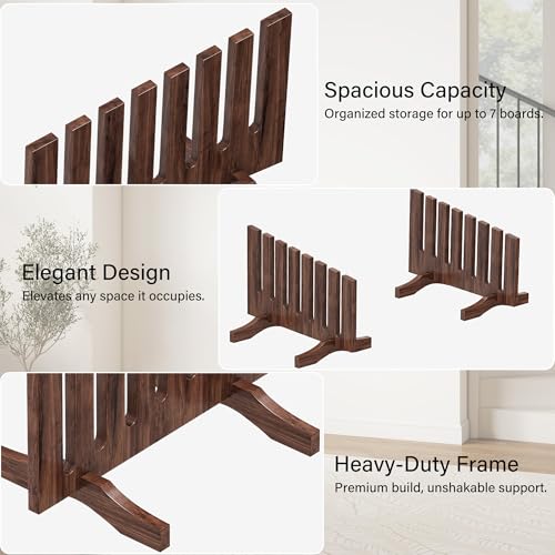 LAUSAINT HOME Board Game Table Storage Rack Set, Solid Wood Adjustable Holder Fit for Removable DND Table, Gaming and Dining Table, Poker Table, Chess Table Panels, Walnut