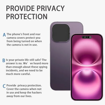 Front Camera Cover Compatible for 14 Pro/iPhone 14 Pro Max with Rear Lens Cover,Protect Privacy and Security But Not Affect Facial Recognition（2Pack） - size: 14Pro/X14Pro Max