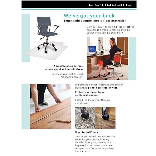 ES Robbins High Pile Carpet Chair Mat, Rectangle 46"x60" Beveled Edge - size: Rectangle, style: 46" x 60"