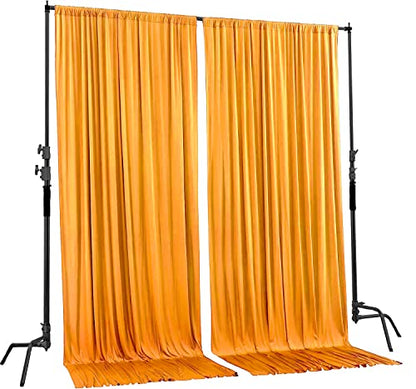 AK TRADING CO. 10 feet x 8 feet IFR Polyester Backdrop Drapes Curtains Panels with Rod Pockets - Wedding Ceremony Party Home Window Decorations - Marigold - color: Marigold