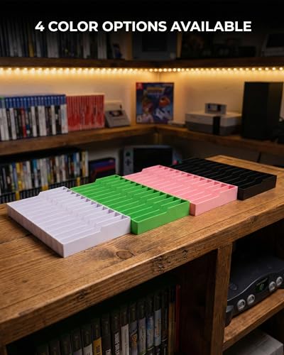 Video Game Storage Tower for PS5 / PS4 / Xbox Series X/Xbox One Game Cases, 12-Disc Capacity DVD & Blu-Ray Organizer Stand, Anti-Slip ABS Desktop Rack, No Assembly Required (1, Pink) - color: Pink