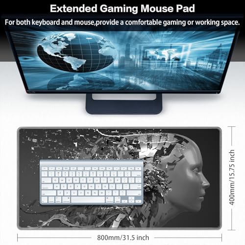 Canjoy Gaming Mouse Pad, Large Extended Mouse Pad Big Computer Mousepad for Home Office Gaming Work 31.5x15.7inch - color: Artificial Intelligence