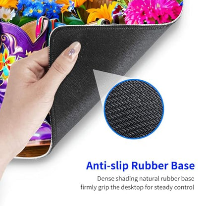 Large Gaming Mouse pad,Boots and Flowers Anti Slip Rubber Base Mouse pad, Suitable for Computer, Laptop, Office Desk Accessories - color: Boots and flowers