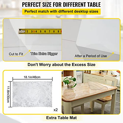 VEVOR Plastic Table Cover 40 x 72 Inch, 1.5 mm Thick Clear Table Protector, Rectangle Clear Desk Mat, Waterproof & Easy Cleaning for Office Dresser Night Stand - size: 72" x 40" (Rectangular)