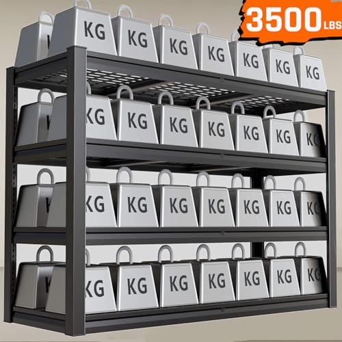 30" D Storage Shelves, 72" W Garage Shelving Heavy Duty Metal Adjustable Garage Shelves, Shelving Units Industrial Shelving for Warehouse, 72" W x 30" D x 72" H,2 Pack - size: 72"Wx72"Hx30"D | 4 Tier
