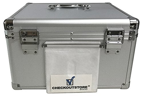CheckOutStore (1) Aluminum CD/DVD Media Hanging Sleeves Storage Box (Silver/Holds 300 Discs) - color: Silver