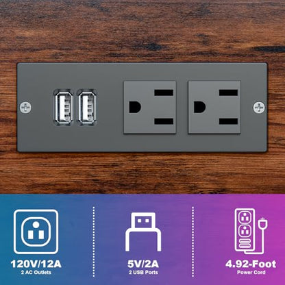 Computer Tower Stand with Charge Station and USB Charging Port - Height Adjustable PC Tower Stand, Under Desk CPU Holder Cart with Locking Caster Wheels for Fits Most PC - color: Brown