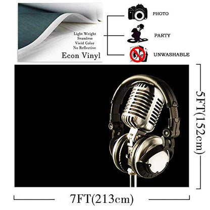 Headphones Backdrop Headset Photography Background for Party (7x5FT) - size: 7x5FT