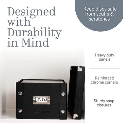 Snap-N-Store DVD Storage Box - Durable Disc Holder with Lid to Store for Discs (1 Pack - DVD, Black)