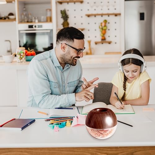 Walnut Wood Paper Clip Holder , Wooden Magnetic Paper Clip Dispenser with Rose Gold PaperClips 100pcs 28mm(1.1") Cute Office Supplies for Desk Organizer - color: Walnut