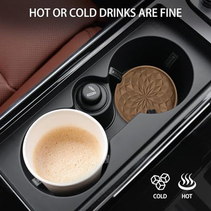 ME.FAN Car Coasters for Cup Holders [4 Pack] - 2.75In Silicone Auto Mug Mats - Universal Non-Slip Recessed Car Interior AccessoriesCoffee - color: 4pack-coffee