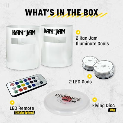 Kan Jam Disc Toss Game - American Made Outdoor Game for The Backyard, Beach, Park, Tailgates - Original, Illuminate, Pro, Travel Edition, and Carry Bag Only - style: Illuminate - LED