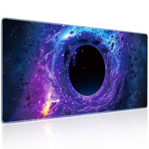 Mysterious Black Hole Cool Technology Style Gaming Mouse Pad, Superior Smooth Fabric & Non-Slip Base for Excellent Maneuverability & Maximum Stability, 31.5 x 11.8in XXL Gaming Mouse Pad - color: Astronomical Black Hole, size: 31.5L x 11.8W inches
