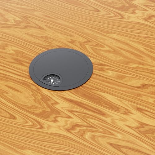 Desk Grommet 2-1/8 Inch 53mm, Zinc Alloy Computer Desk Wire Hole Cover, Office Desktop Cord Cable Hole Metal Ring, Black - size: 2-1/8" Black