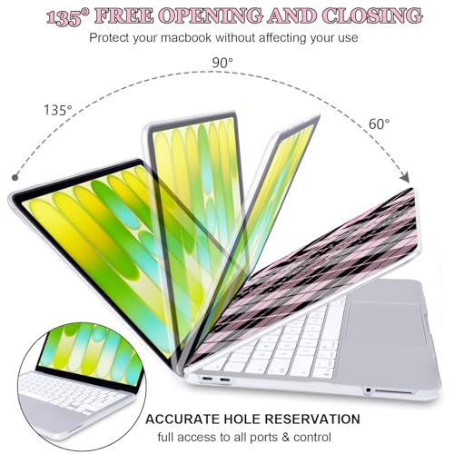 Black Pink Geometric Rhombus Hard Shell Case for 2026 Apple MacBook Neo 13 Inch A18 Pro A3404 Full Protective Accessories Kit - color: Black Pink Geometric Rhombus