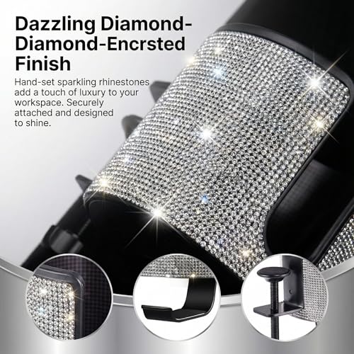 Luxury 2-in-1 Desk Cup Holder with Headphone Hanger for Office, Home, Gaming(Bling Bling) - color: BLING BLING