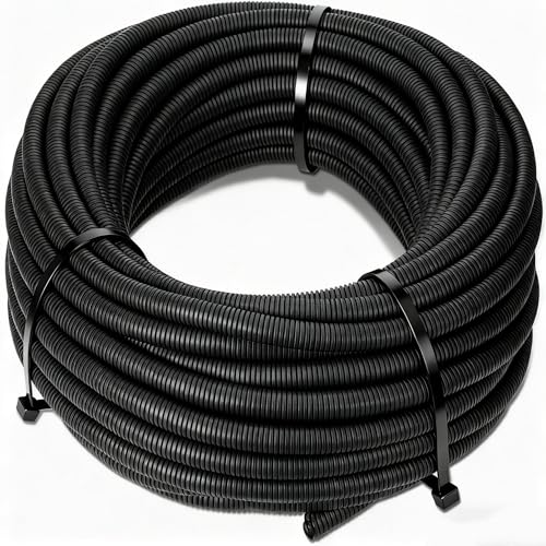 Sasylvia 1.5" x 15 ft Split Wire Loom Tubing Automotive Wire Loom Assortment Split Cable Sleeves Bulk Flexible Electrical Conduit Protective Kit - size: 1.5" X 15 ft