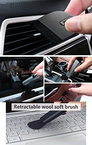 2-Pack Retractable Electronics Cleaning Brush & Brush, Soft Bristles, Safe for Screens & Lenses, Keyboard Cleaner, Fits MacBook, Camera, Car Interiors, Home Supplies. - color: Black Black
