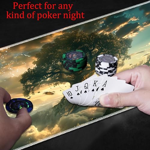 MTG Playmat, Smooth Surface Game Play Pad MTG TCG 24 x 14 inch with Storage Bag, Non-Slip Mouse Pad Card Fighting Game, Tree of Life - color: Tree Of Life