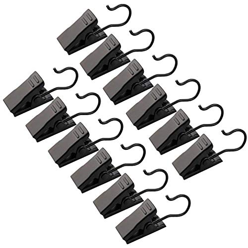 JANYUN 120 Pack Clip Hook Set Stainless Curtain Clips for Curtain Photos Home Decoration Art Craft Dispaly Hang Clip (Black) - color: Black