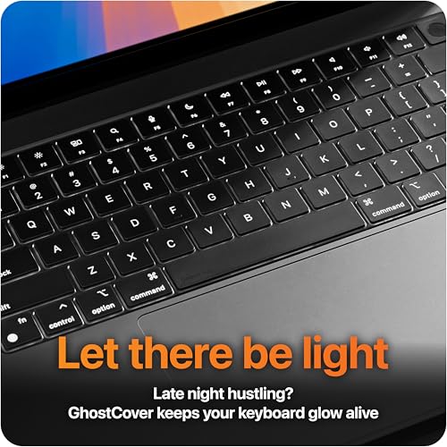 GhostCover Original Premium Ultra Thin Keyboard Cover Protector, Compatible with 2021-2026 MacBook Pro 14"/16" M1-M5 Pro/Max, 2022-2026 M2-M5 MacBook Air 13"/15", US ANSI Layout, Translucent - color: Translucent Tinted