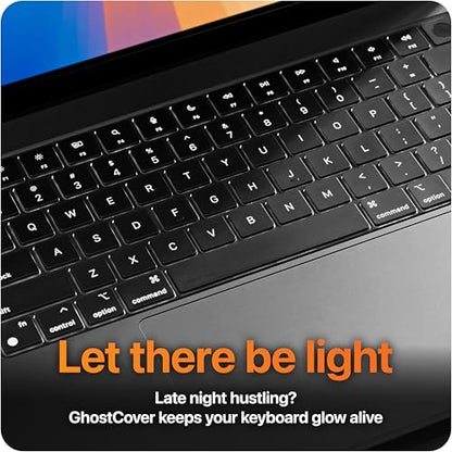 GhostCover Original Premium Ultra Thin Keyboard Cover Protector, Compatible with 2021-2026 MacBook Pro 14"/16" M1-M5 Pro/Max, 2022-2026 M2-M5 MacBook Air 13"/15", US ANSI Layout, Translucent - color: Translucent Tinted