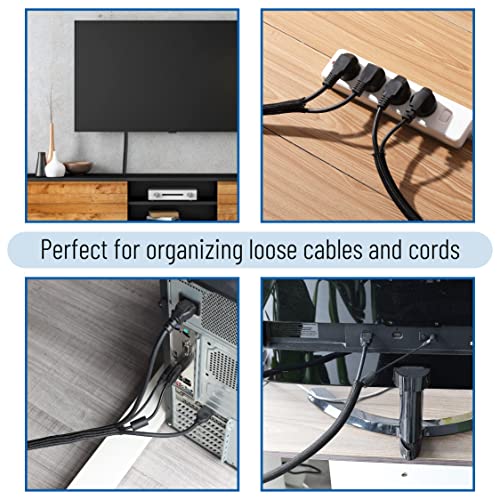 Bates 1/2 inch 10ft Long Cable Management Sleeve - Split Sleeve Wire Wrap, Secure Cord Protection