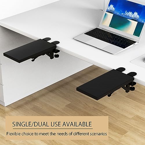 OUGIC Ergonomic Desk Extension Tray, 30 x 15 cm, Clamp Without Perforation, Foldable Keyboard Drawer Tray, Wrist Rest, Computer Stand, 15cm*30cm - color: Carbon, size: 15cm*30cm
